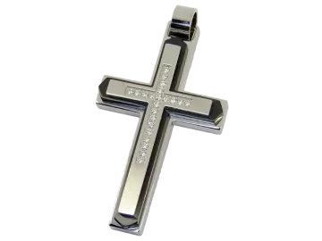 Large cross stainless steel black